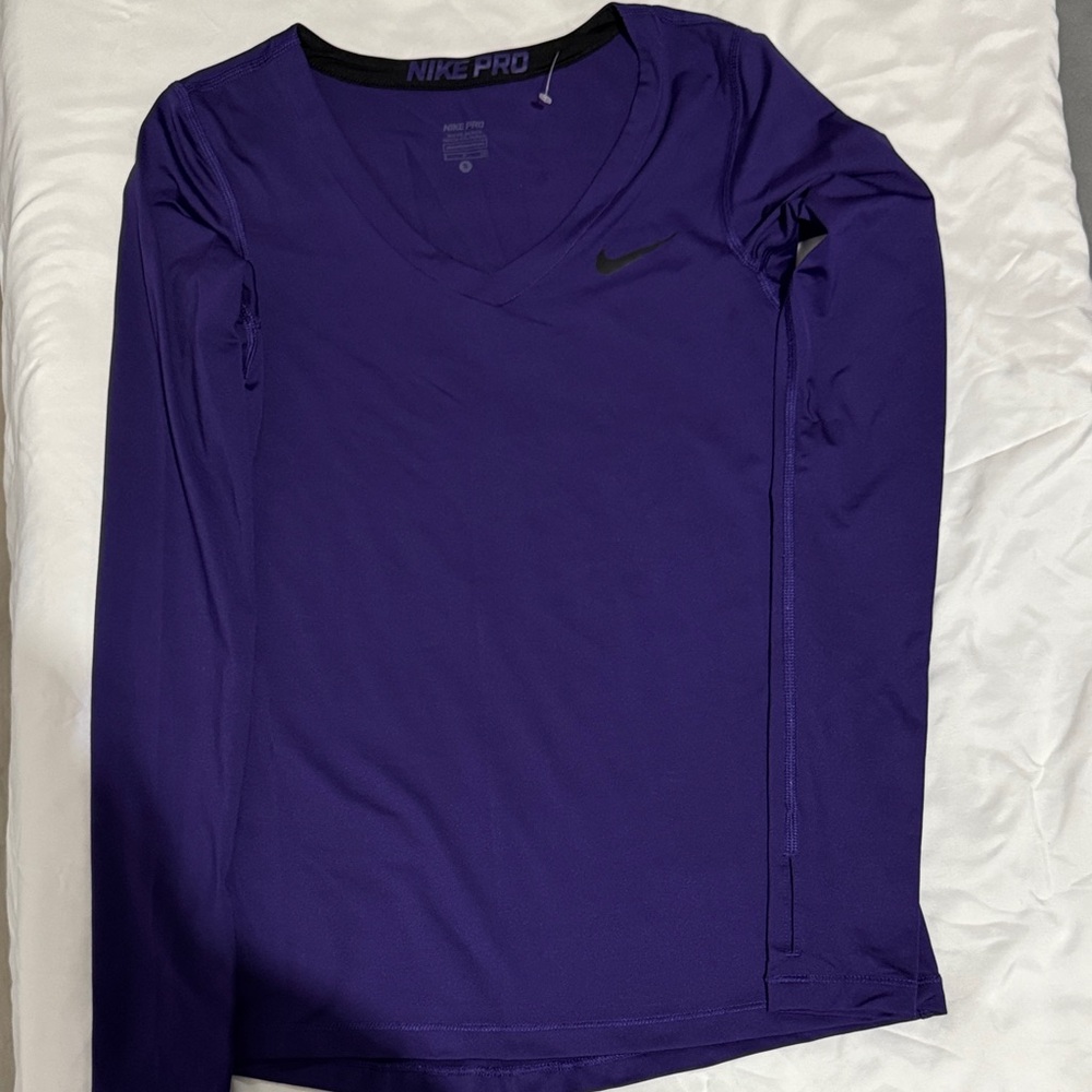 Nike Pro Women's Vivid Purple Long Sleeve Tee